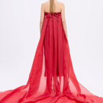 Sequin Embroidered Strapless Midi Evening Dress - 9191C
