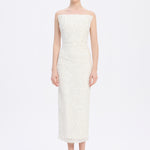 Sequin Embroidered Strapless Midi Evening Dress - 9191C