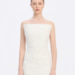 Sequin Embroidered Strapless Midi Evening Dress - 9191C