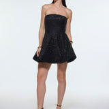Embroidered Fabric Strapless Mini Evening Dress - 9318C