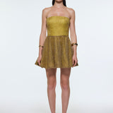 Embroidered Fabric Strapless Mini Evening Dress - 9318C