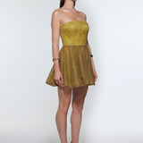 Embroidered Fabric Strapless Mini Evening Dress - 9318C
