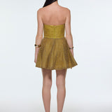 Embroidered Fabric Strapless Mini Evening Dress - 9318C