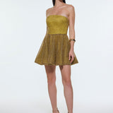 Embroidered Fabric Strapless Mini Evening Dress - 9318C