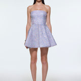 Embroidered Fabric Strapless Mini Evening Dress - 9318C