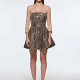 Embroidered Fabric Strapless Mini Evening Dress - 9318C