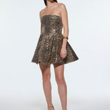 Embroidered Fabric Strapless Mini Evening Dress - 9318C