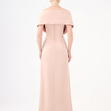 Shawl Strapless Collar Satin Long Evening Dress - 9056C