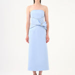 Stone Embroidery Detailed Strapless Midi Evening Dress - 9170C