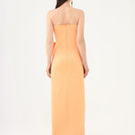 Stone Embroidery Detailed Strapless Collar Long Evening Dress - 9185C