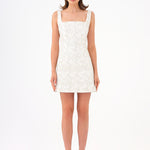 Straps Square Neck Stone Mini Evening Dress - 9172C