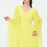 Judge Collar Bat Sleeve Long Evening Dress - 1022C