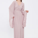 Judge Collar Bat Sleeve Long Evening Dress - 1022C