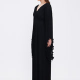 Judge Collar Bat Sleeve Long Evening Dress - 1022C