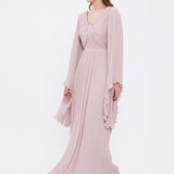 Judge Collar Bat Sleeve Long Evening Dress - 1022C