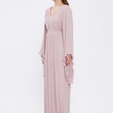 Judge Collar Bat Sleeve Long Evening Dress - 1022C