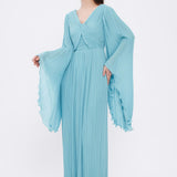 Judge Collar Bat Sleeve Long Evening Dress - 1022C