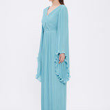 Judge Collar Bat Sleeve Long Evening Dress - 1022C