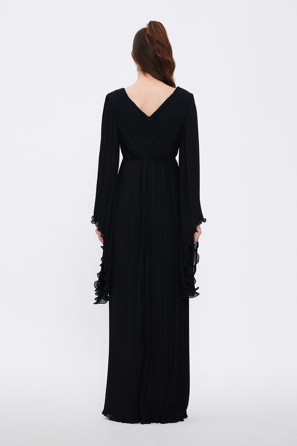 Judge Collar Bat Sleeve Long Evening Dress - 1022C