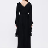 Judge Collar Bat Sleeve Long Evening Dress - 1022C
