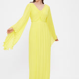 Judge Collar Bat Sleeve Long Evening Dress - 1022C