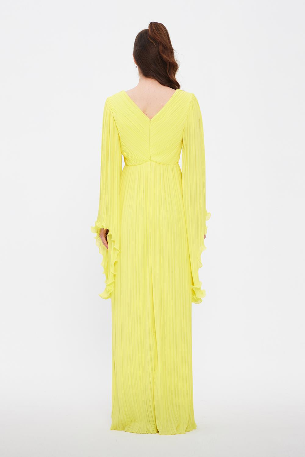Judge Collar Bat Sleeve Long Evening Dress - 1022C