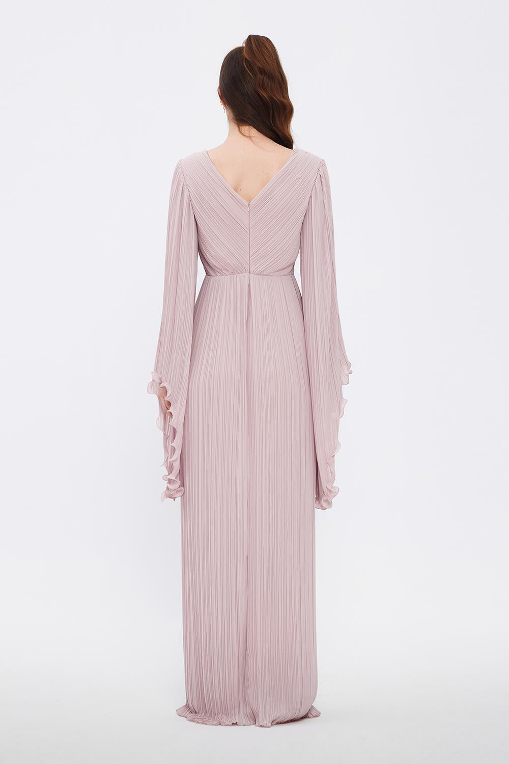 Judge Collar Bat Sleeve Long Evening Dress - 1022C