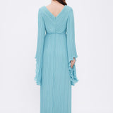 Judge Collar Bat Sleeve Long Evening Dress - 1022C