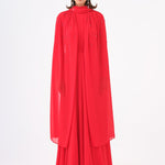 Bead Embroidered Hijab Chiffon Long Evening Dress - 9154C