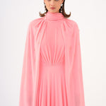 Bead Embroidered Hijab Chiffon Long Evening Dress - 9154C