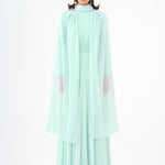 Bead Embroidered Hijab Chiffon Long Evening Dress - 9154C