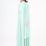 Bead Embroidered Hijab Chiffon Long Evening Dress - 9154C