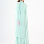 Bead Embroidered Hijab Chiffon Long Evening Dress - 9154C