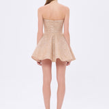Embroidered Fabric Strapless Mini Evening Dress - 9318C
