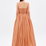 Drapeli Fiyonk Detaylı Uzun Abiye Elbise - 9197C - SOMON