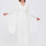 Judge Collar Bat Sleeve Long Evening Dress - 1022C