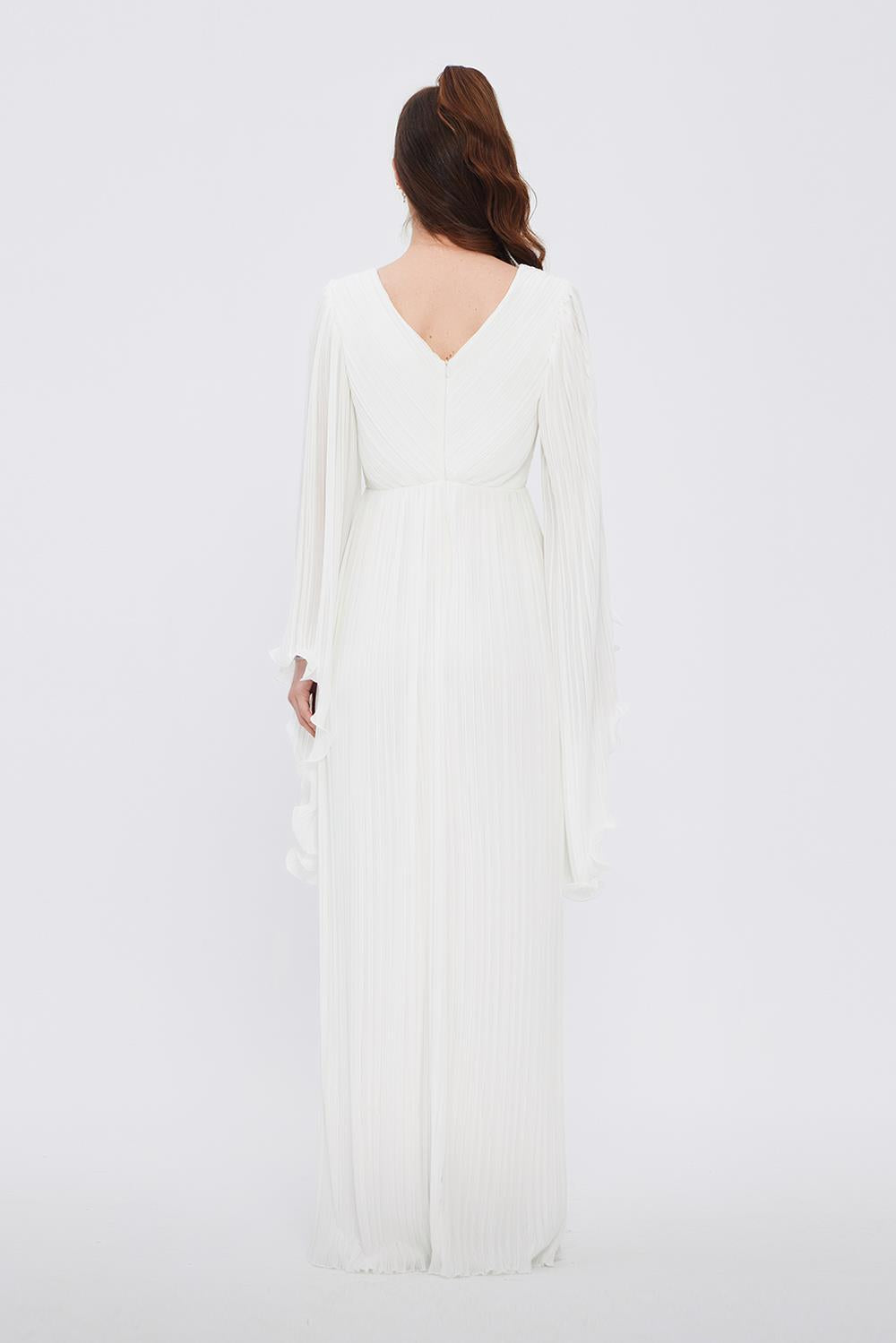 Judge Collar Bat Sleeve Long Evening Dress - 1022C