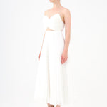 Pleated Strappy Midi Evening Dress - 9181C