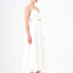 Pleated Strappy Midi Evening Dress - 9181C