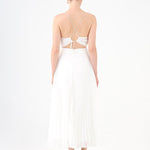 Pleated Strappy Midi Evening Dress - 9181C