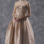 CENGIZ AKTURK Straplez Yaka Prenses Kesim Uzun Abiye Elbise - 9050C