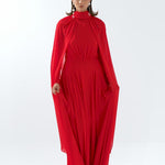 Bead Embroidered Hijab Chiffon Long Evening Dress - 9154C