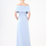 Shawl Strapless Collar Satin Long Evening Dress - 9056C