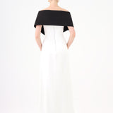 Shawl Strapless Collar Satin Long Evening Dress - 9056C