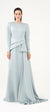 Saten Prenses Kesim Uzun Abiye Elbise - 9068C - MİNT
