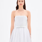 فستان سهرة طويل بياقة بدون أكمام ومطوي - 9198C