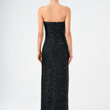 Strapless Collar Stone Long Evening Dress - 9149C