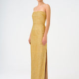 Strapless Collar Stone Long Evening Dress - 9149C