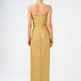 Strapless Collar Stone Long Evening Dress - 9149C