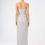 Strapless Collar Stone Long Evening Dress - 9149C